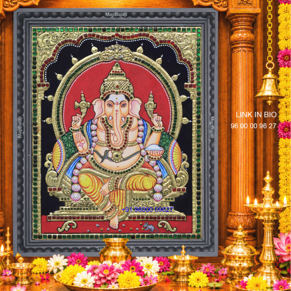 TanjorePainting Vinayagar | 18X15 Inch