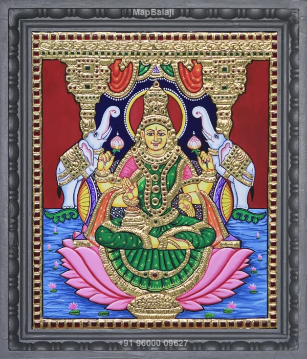 Mandapa gajalakshmi Tanjore Painting