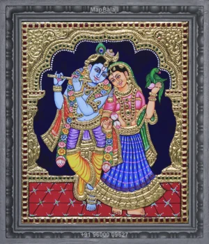 Standing Radhakrishnan Tanjore Painting