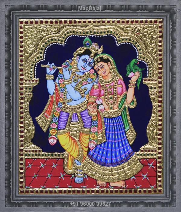 Standing Radhakrishnan Tanjore Painting