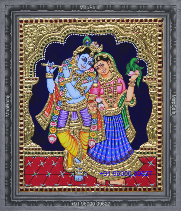 05-12 x 10 Standing radhakrishnan Standing-radhakrishnan Tanjore Painting