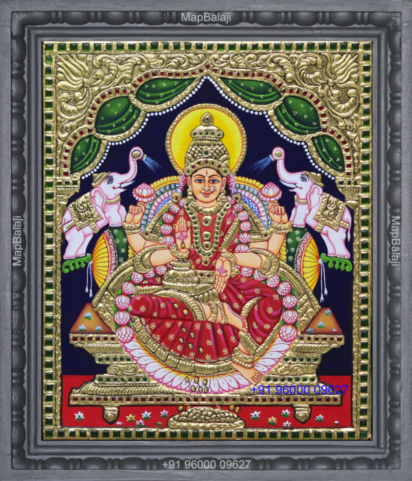 08-12 x 10-Gajalakshmi Gajalakshmi Tanjore Painting