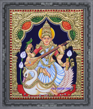 09-12 x 10-Saraswati Saraswati Tanjore Painting