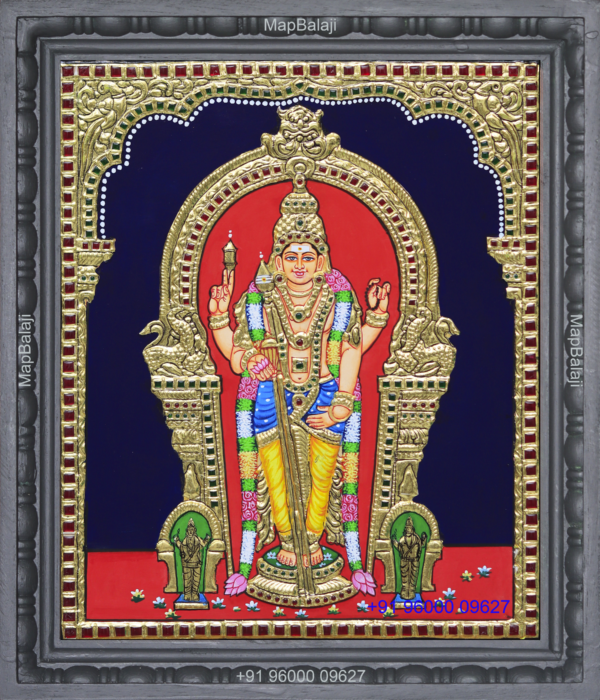 11-12 x 10-Thiruchendur murugan Thiruchendur murugan Tanjore Painting
