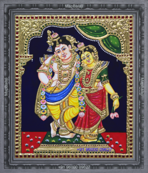 12-12 x 10-Standing radhakrishnan Standing radhakrishnan Tanjore Painting
