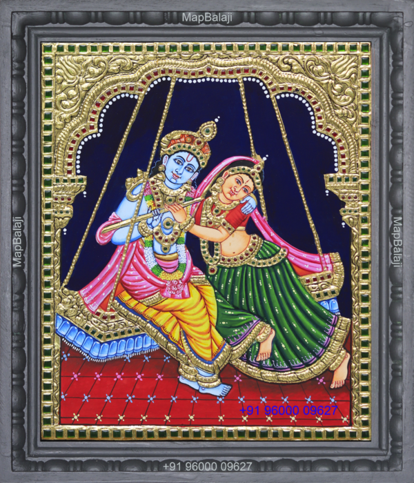 13-12 x 10-Unjal radhakrishnan Unjal radhakrishnan Tanjore Painting