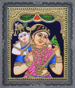 15-12 x 10-Yesodha krishna Yesodha krishna Tanjore Painting