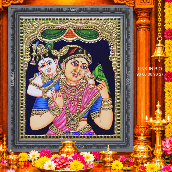 TanjorePainting Yeshoda Krishana | 15 X 13 Inch