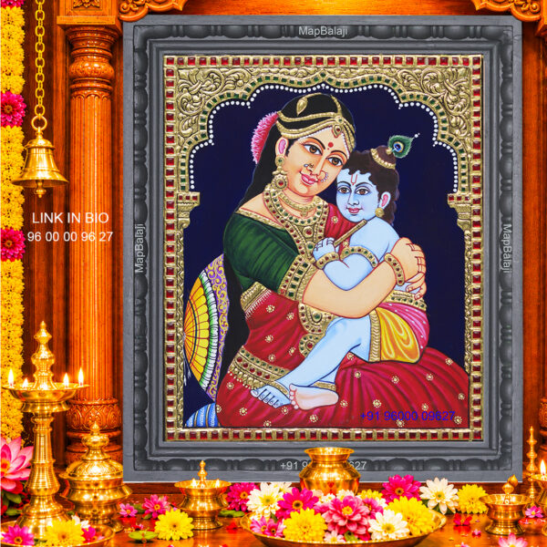 TanjorePainting Yeshoda Krishana | 15 X 13 Inch